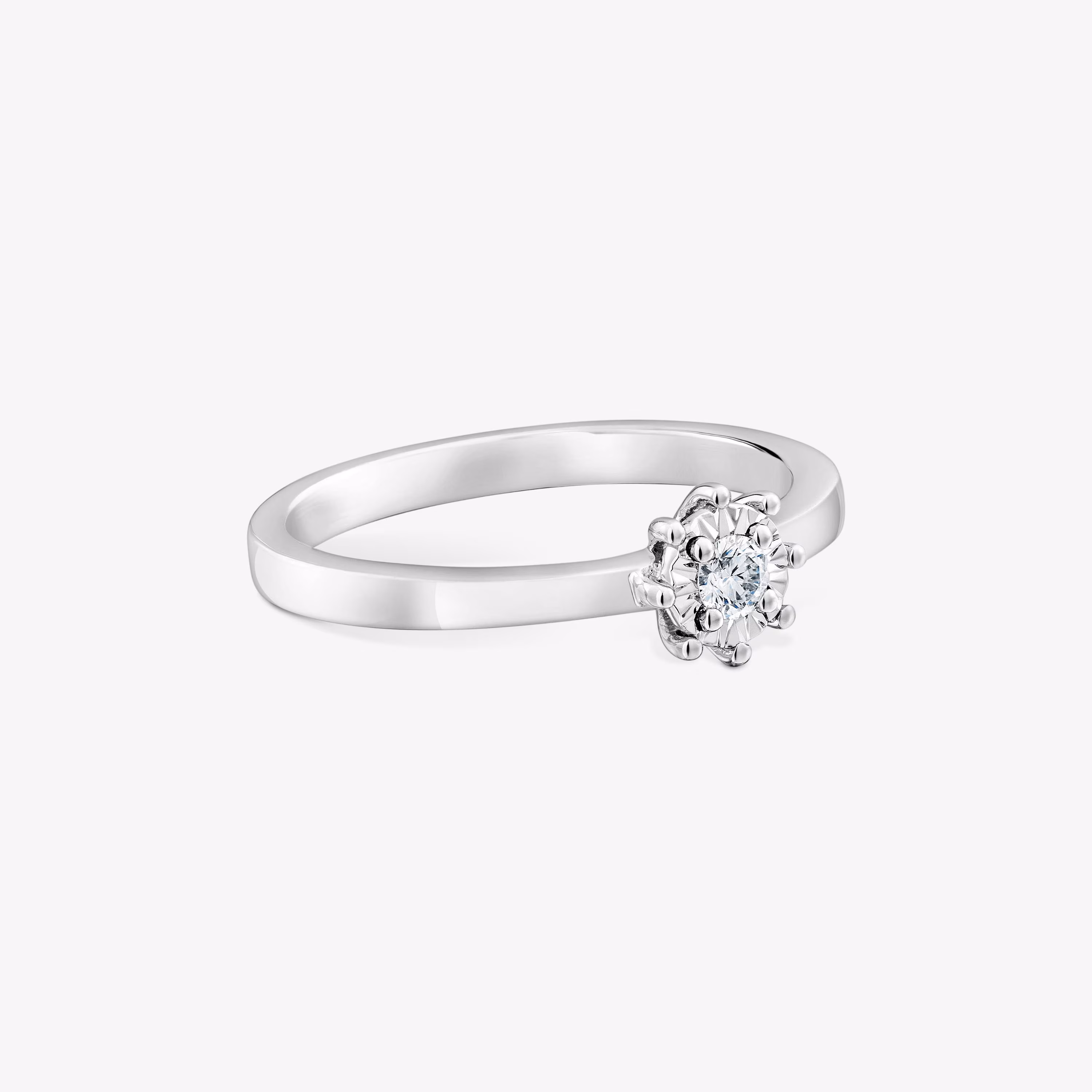 Anillo rosetón pequeño de oro blanco y diamantes 0.08ct Les Classiques