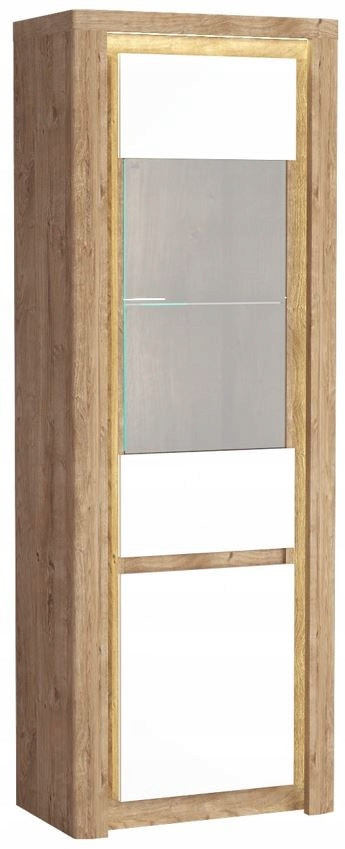 Biały połysk pojemna witryna 70 cm Gloss Livinio led