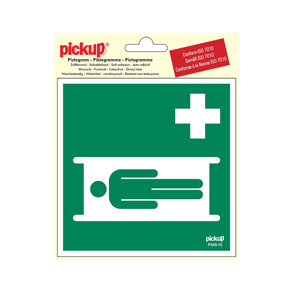 SKILT PICKUP PICTOGRAM BÅRE 15 X 15 CM