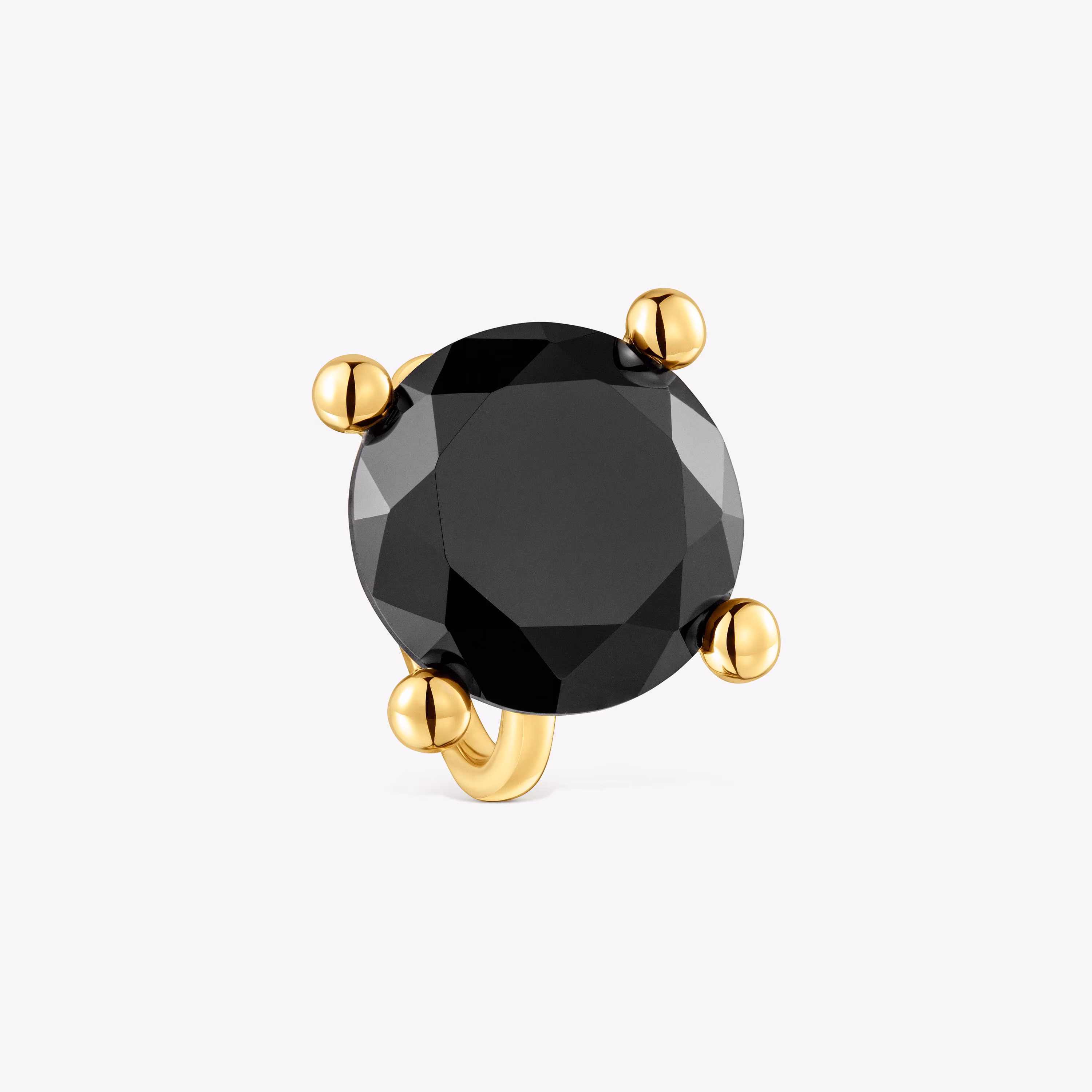 Anillo grande con baño de oro 18 kt sobre plata y ónix Color Black