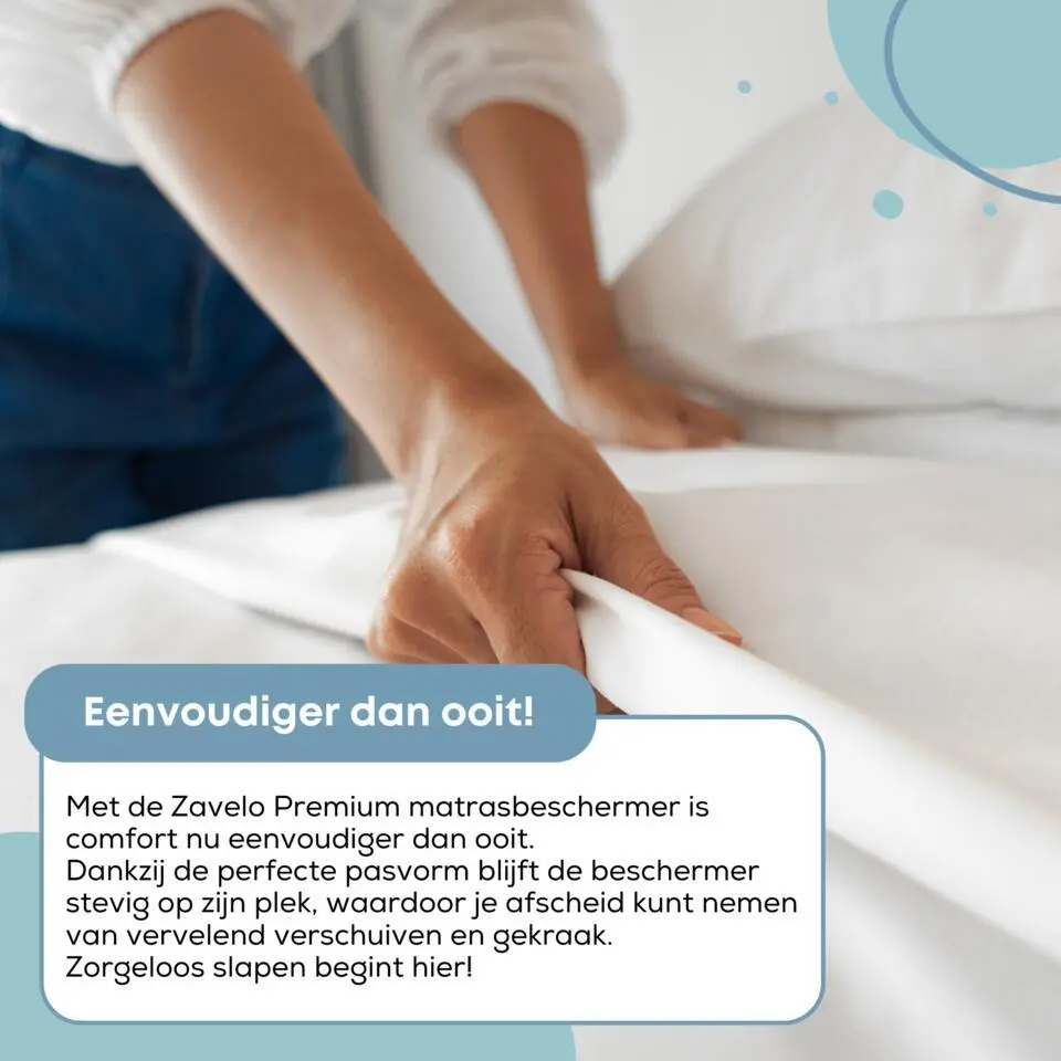 Waterdichte Matrasbeschermer Topper Hoeslaken Badstof-Lits-jumeaux (180x210 cm)