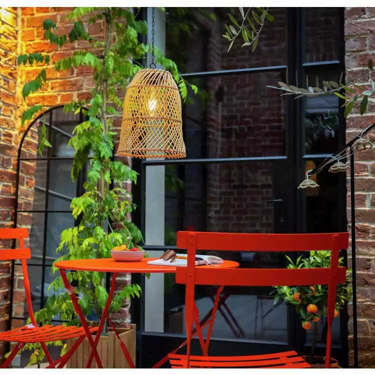 Habitat Warm White Rattan Battery Operated Hanging Light