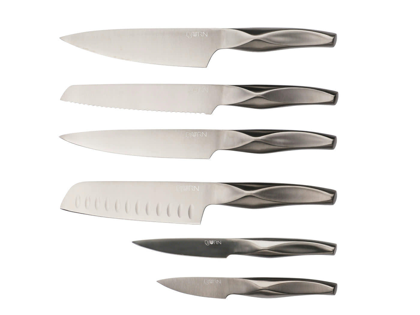 NUDE - Lot de 6 couteaux en inox noir