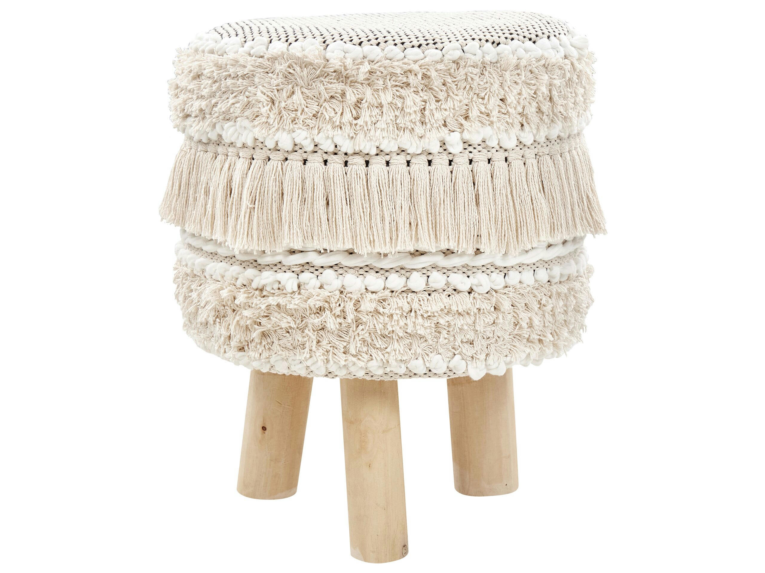VILLUR - Petit tabouret beige