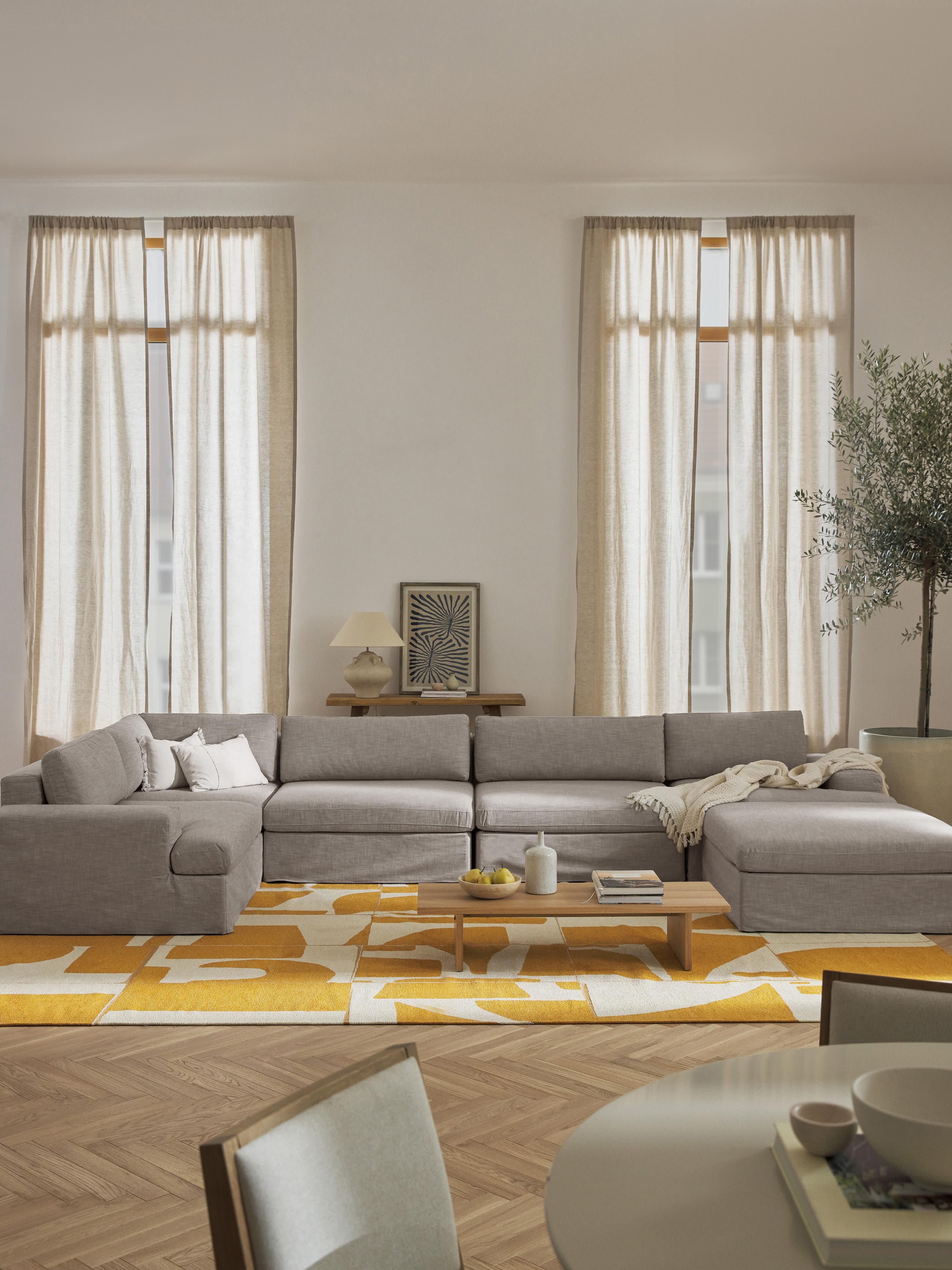 Modulares XL Sofa Russell mit abnehmbaren Bezügen