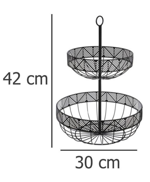 Patera na owoce FRISE, metalowa, 2 poziomy