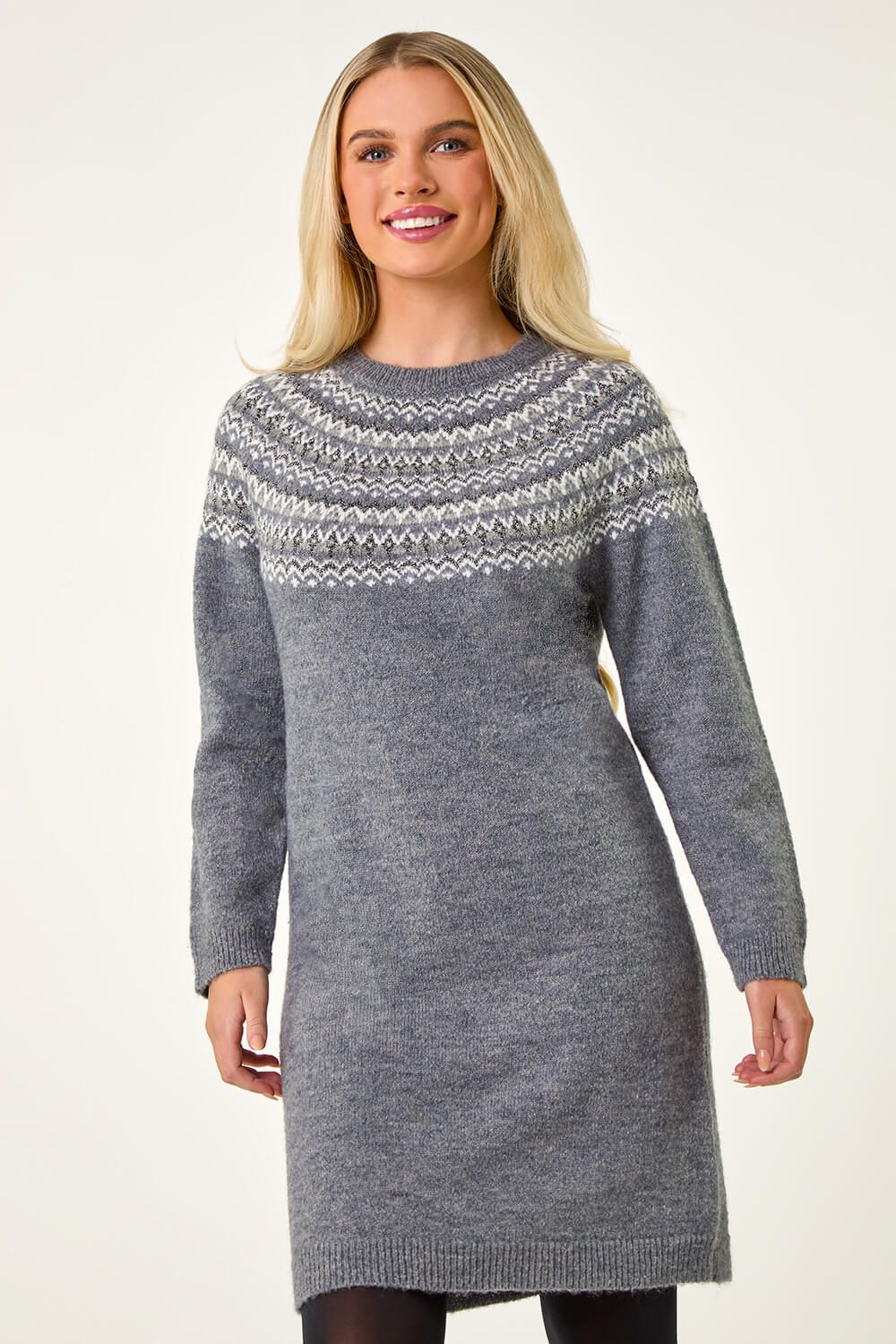 Roman Petite Fairisle Knit Jumper Dress