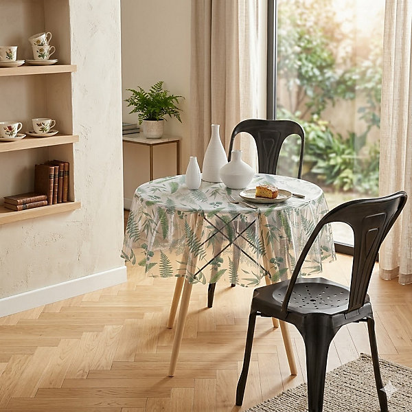 Nappe ronde transparente Feuilles d'aurea