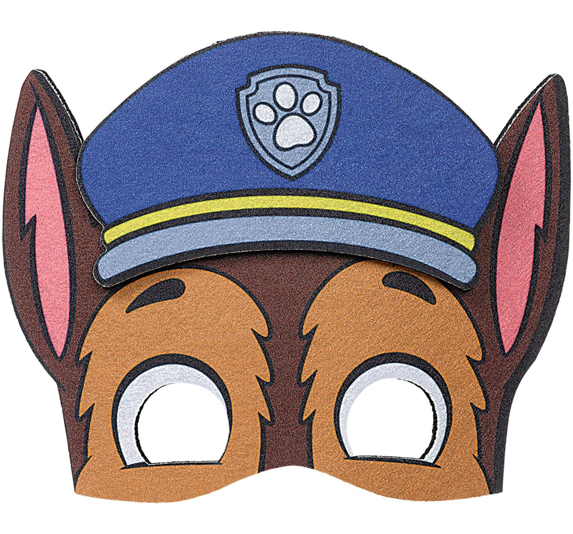 Nickelodeon PAW Patrol Chase Felt Half Face Mask, Brown/Blue, One Size, Wearable Costume Accessory for Birthdays/Halloween