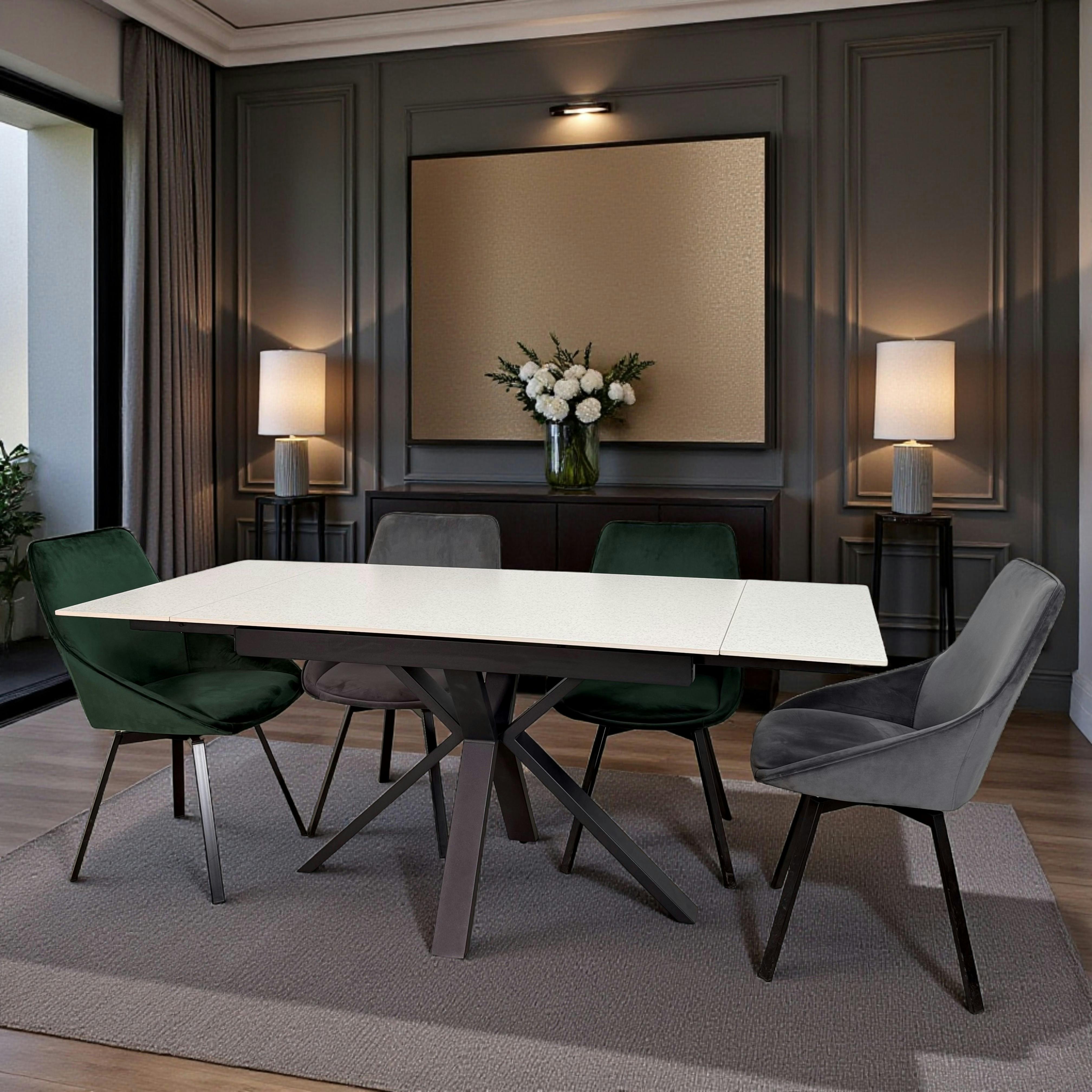Table extensible en céramique effet terrazzo 120-180 cm VICO