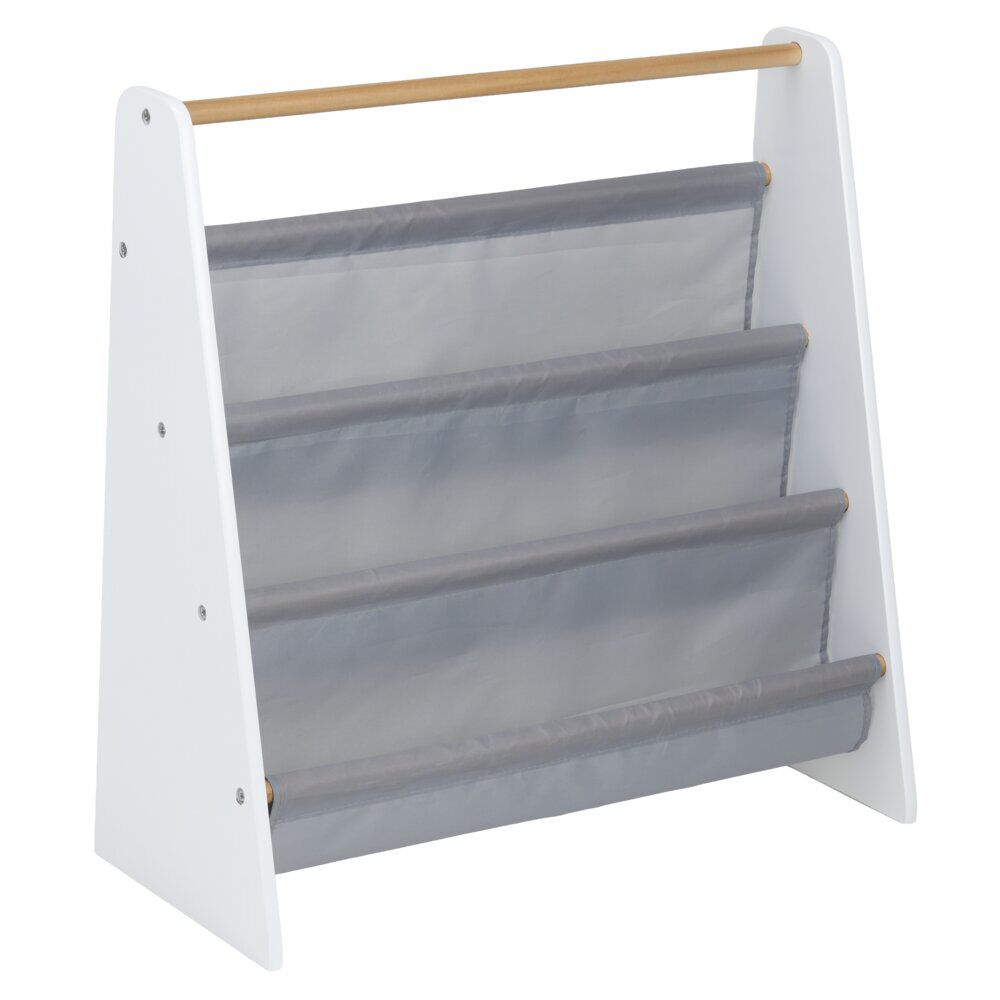 Bibliothèque enfant Dream bois blanc et tissu gris 60x25xH60cm