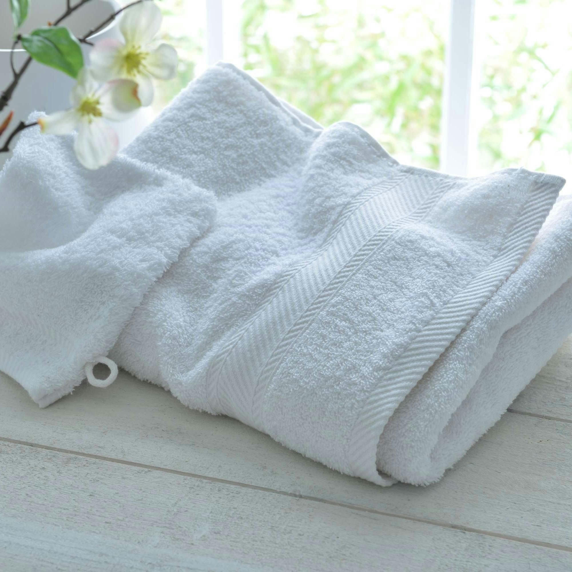 CLAIRE - Drap de bain 70x140 blanc en coton