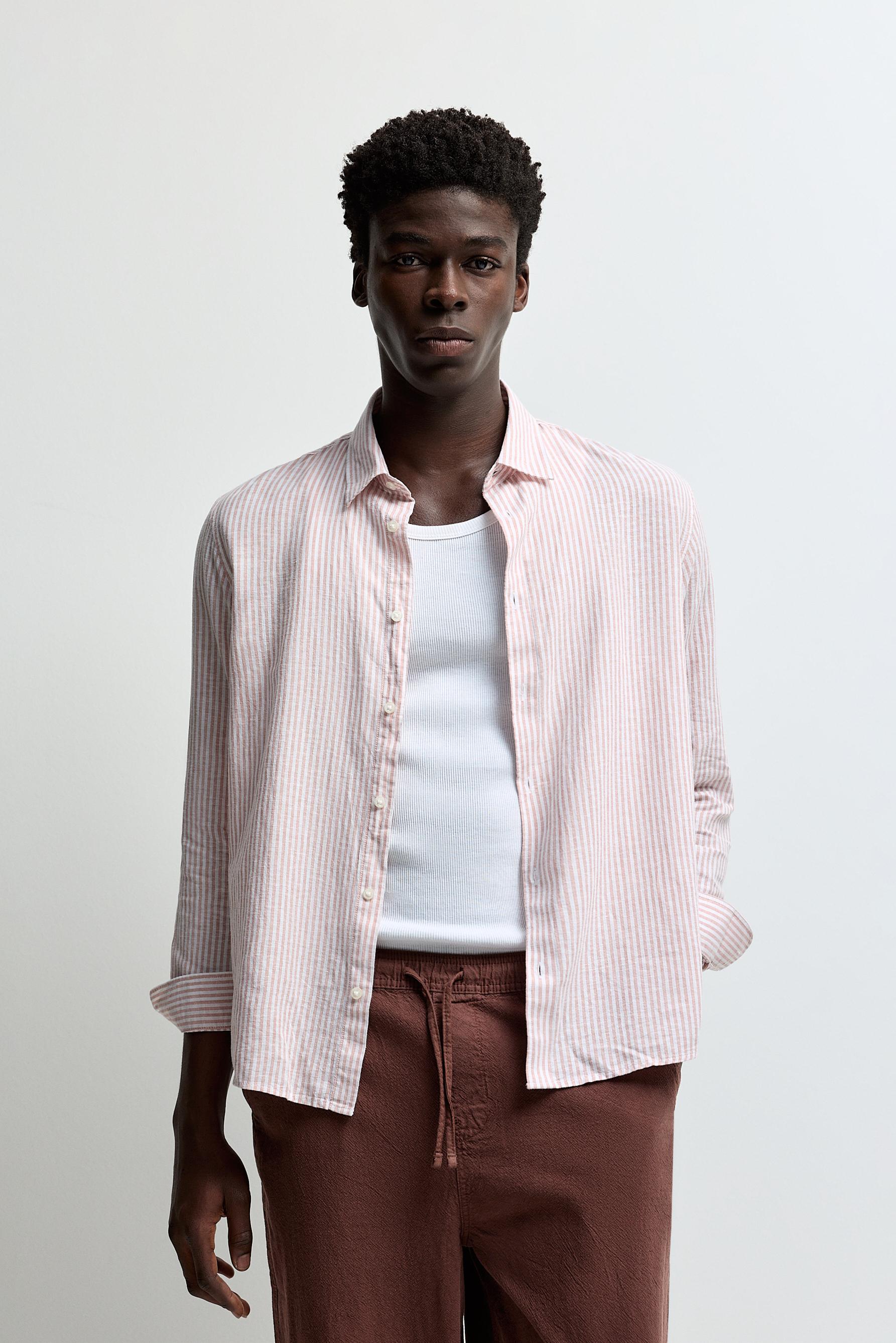 Camisa rayas algodón - lino