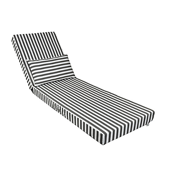 Coussin bain de soleil premium avec coussin - Rayures Gris Foncés