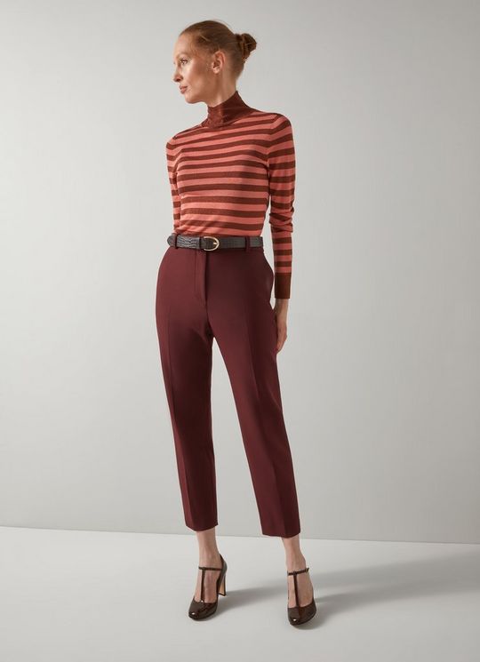 Mariner Bordeaux Cigarette Leg Trouser