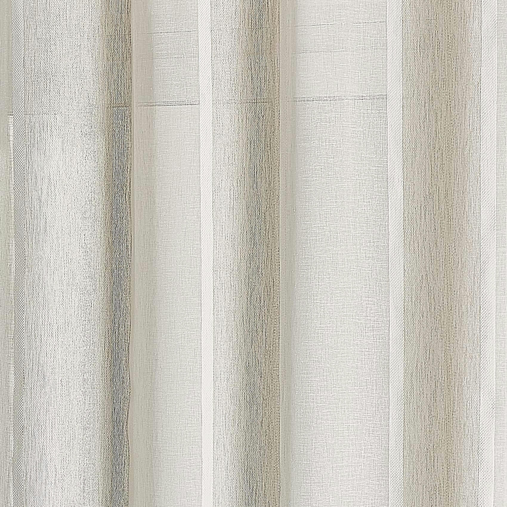 - Voilage esprit campagne polyester beige 140x260 cm