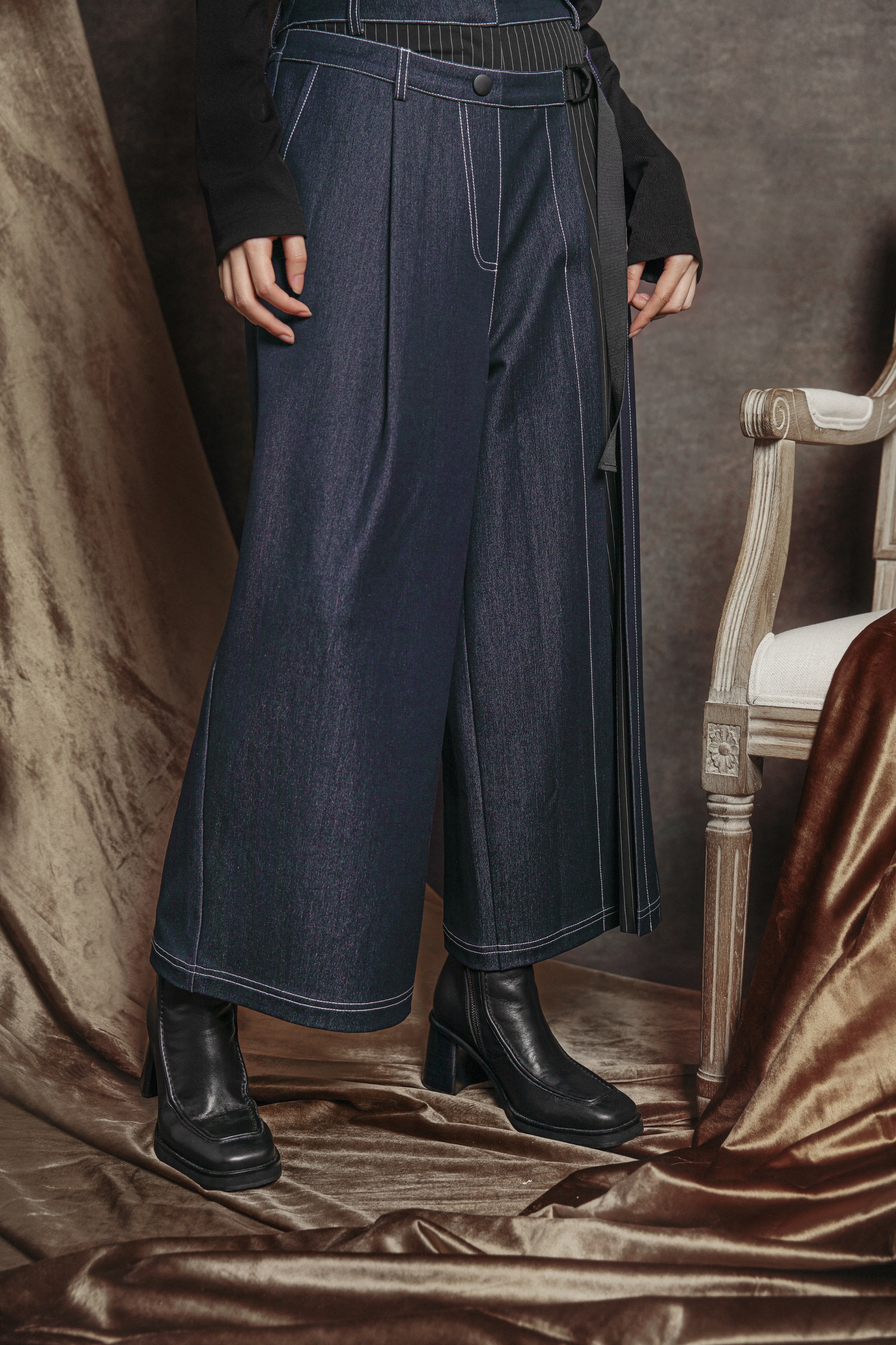 Asymmetric patchwork pants - 280D