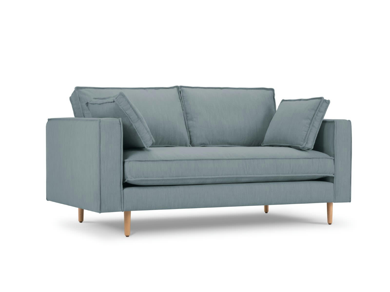 ALEXIS - Canapé 2 places en Tissu Structurel Bleu