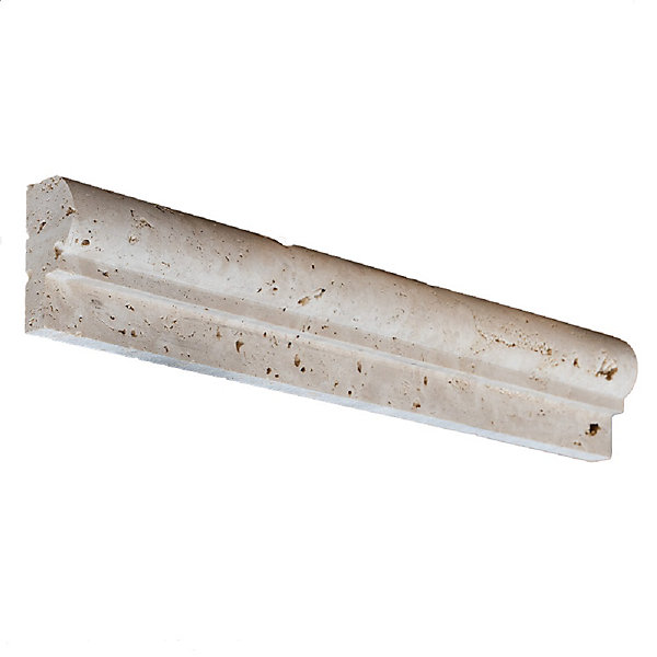 Corniche en travertin Beige - 4,8 x 2,3 x 30,5 cm - Pack de 10 unités - C-NEGOCE