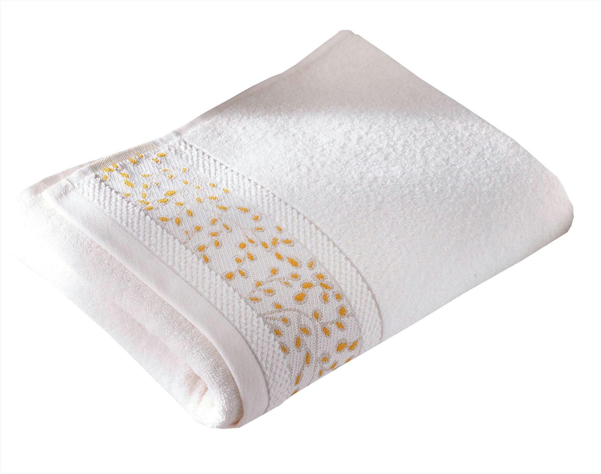 HERBAL - Serviette de toilette 50x90 blanc craie en coton 450 g/m²