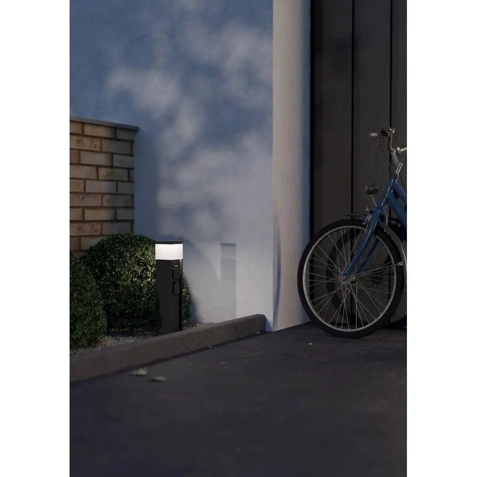 EGLO Park5 Stopcontact Zuil Buiten - E27 - 50 cm - Antraciet/Wit