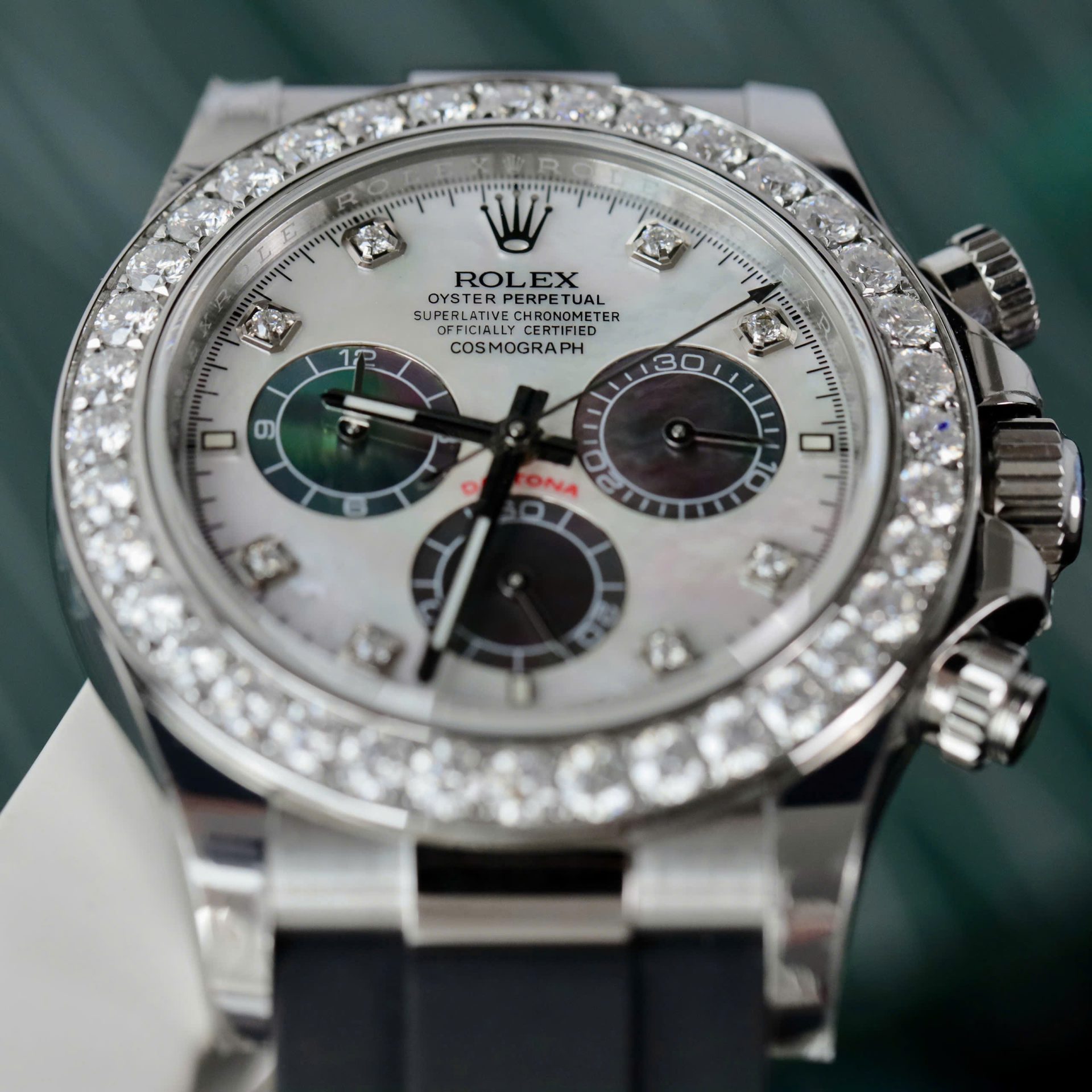 Rolex Daytona 904L Steel MOP Dial With Diamonds 40mm Oysterflex Super Clone