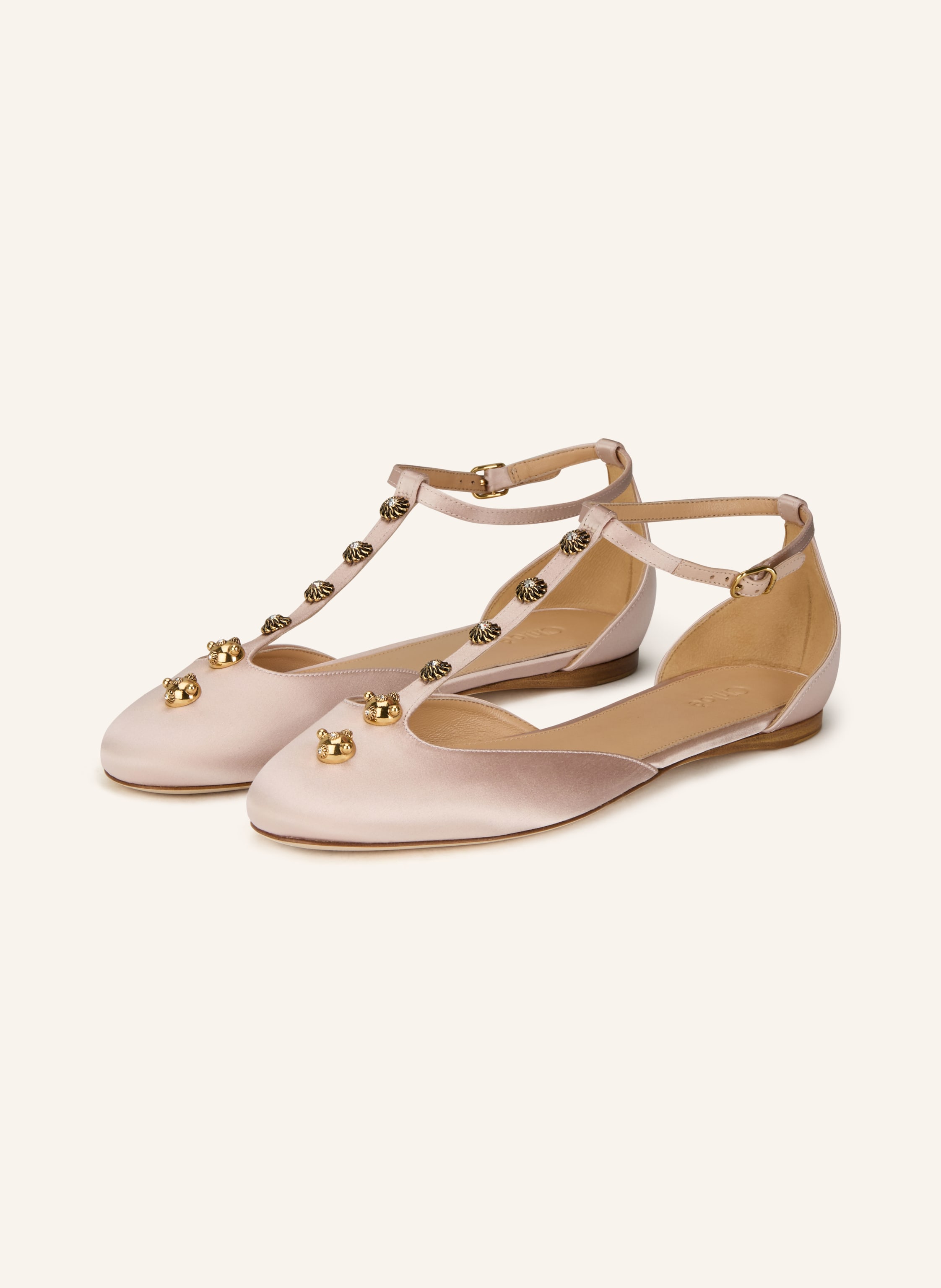 Chloé Mary-Jane-Ballerinas CELESTE mit Nieten und Schmucksteinen