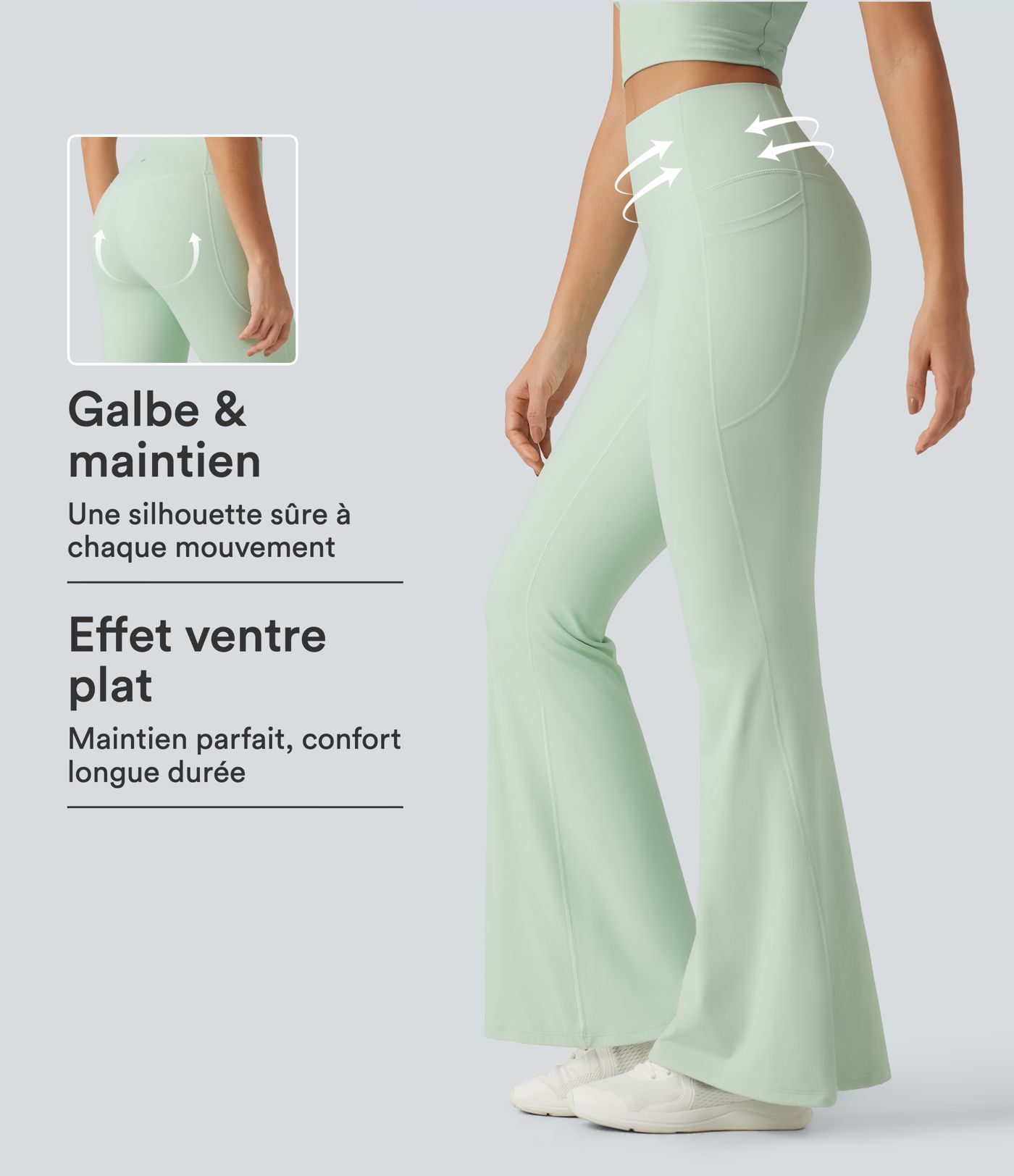 Legging de yoga flare Halara UltraSculpt™ taille haute gainant avec poches