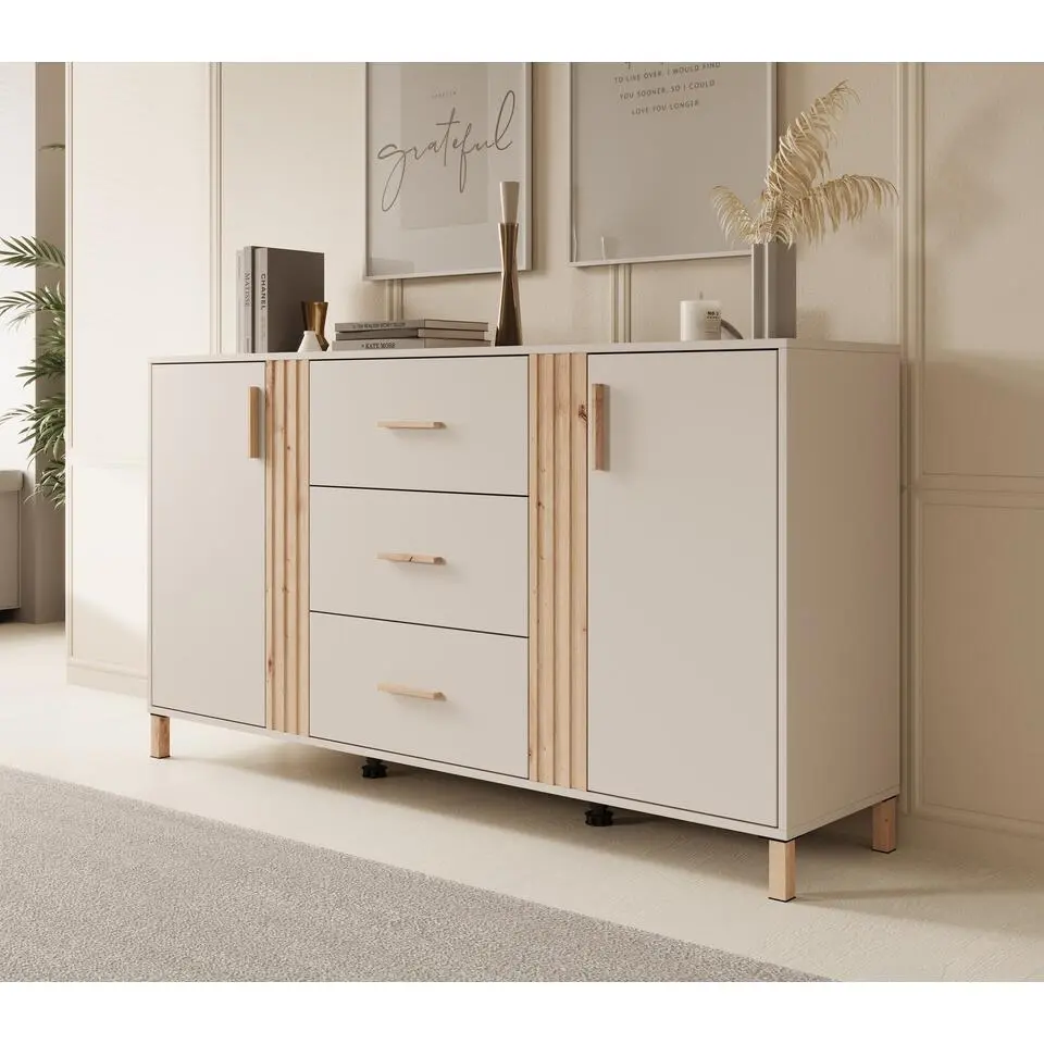 Meubella - Dressoir Bahia - Beige - 163 cm