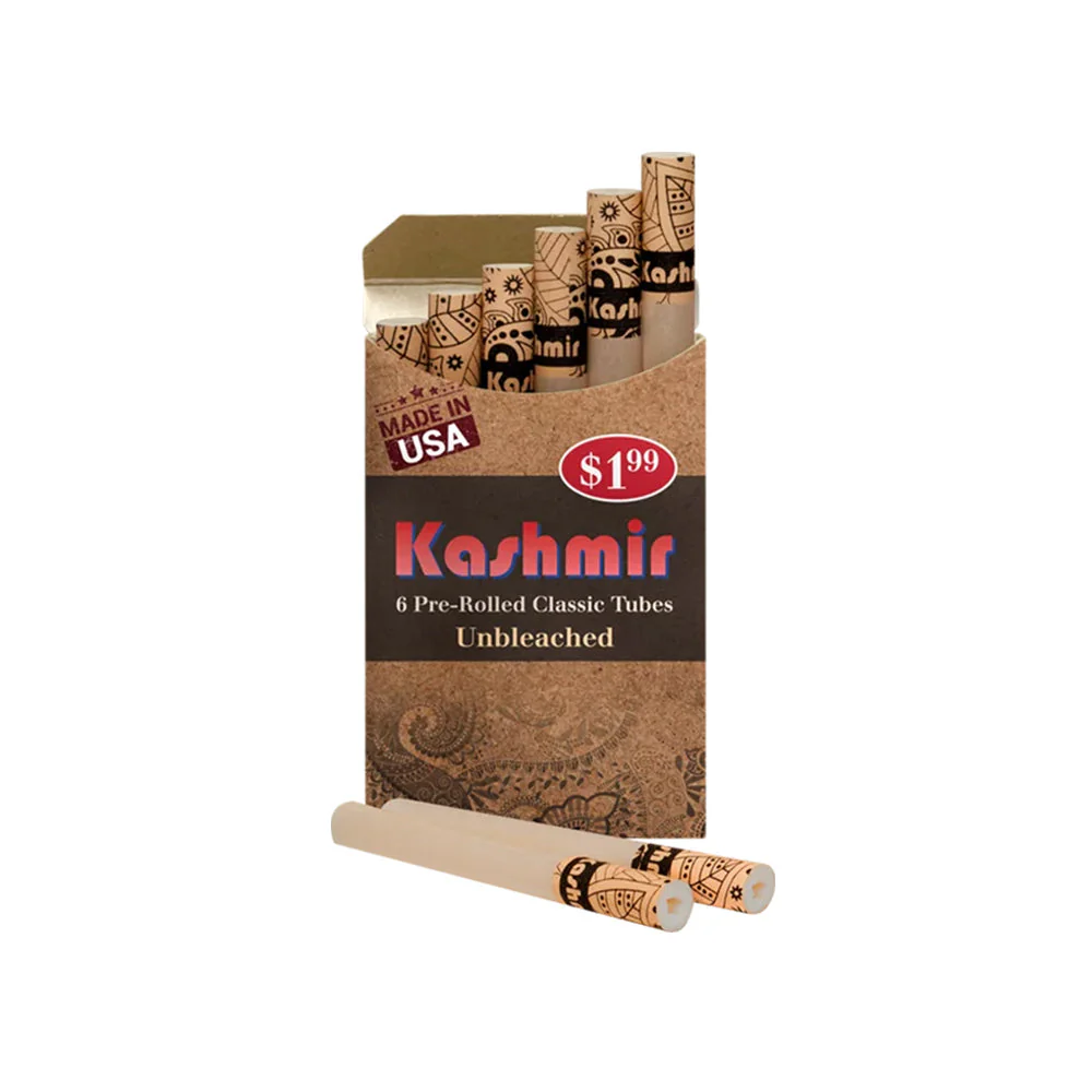 Kashmir 6 Pre Rolled Classic Unbleached Tubes