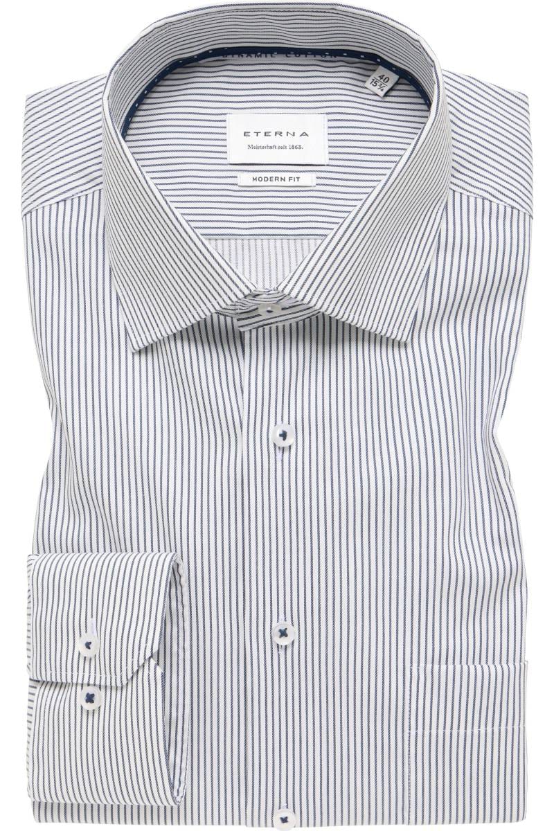 ETERNA Modern Fit Hemd blau, Gestreift