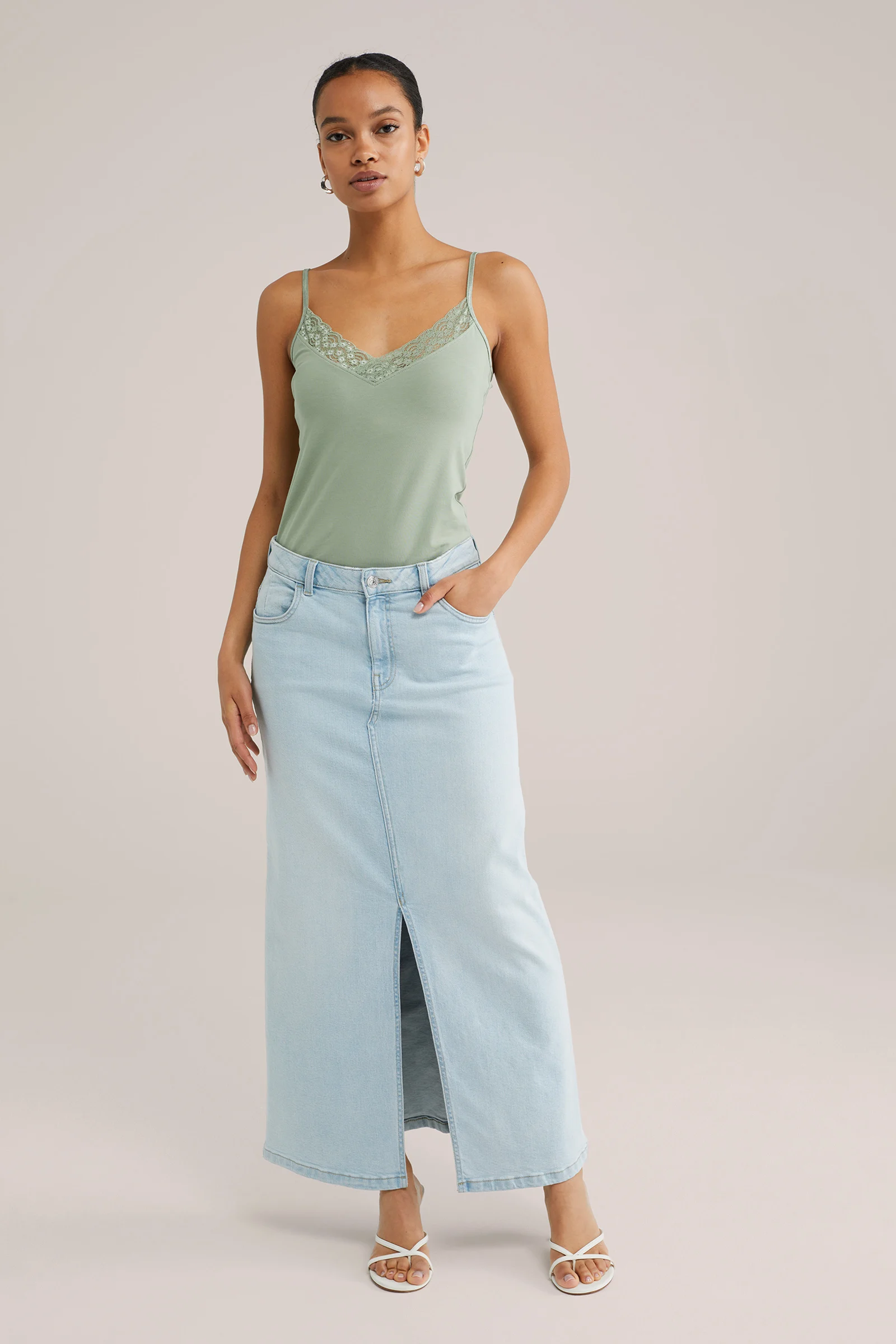 Dames singlet met kant