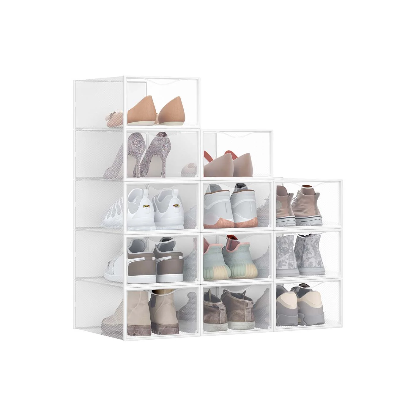 Boîte à chaussures en plastique transparent avec porte