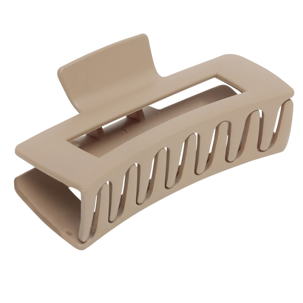 Pince à cheveux rectangulaire unie mate 10x4,5xH4,5cm (4 modèles)
