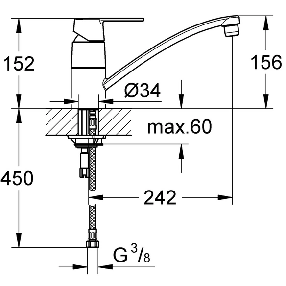 Einhand-Spültischbatterie »Get«, Chrom