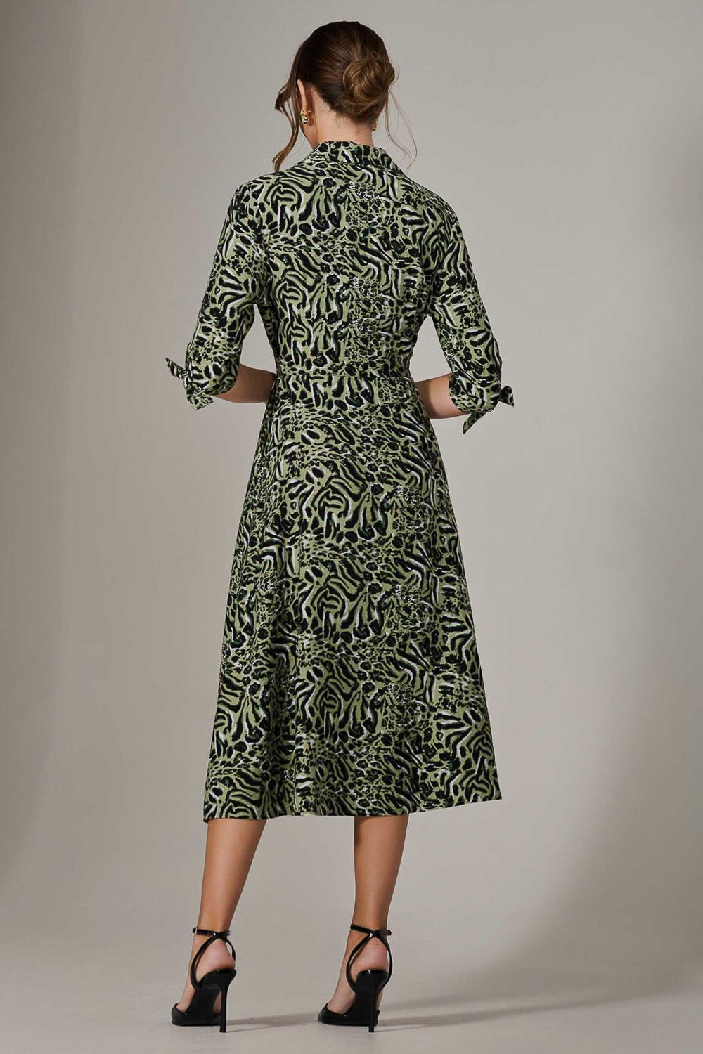 Jolie Moi Tie Sleeve Shirt Maxi Dress