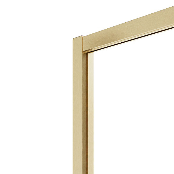Cabine de douche carrée doré L.80 x l.80 x H.195 cm, verre transparent, GoodHome Ledava