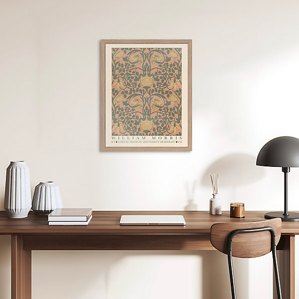 Affiche William Morris rose Dada Art l.40 x H.50 cm