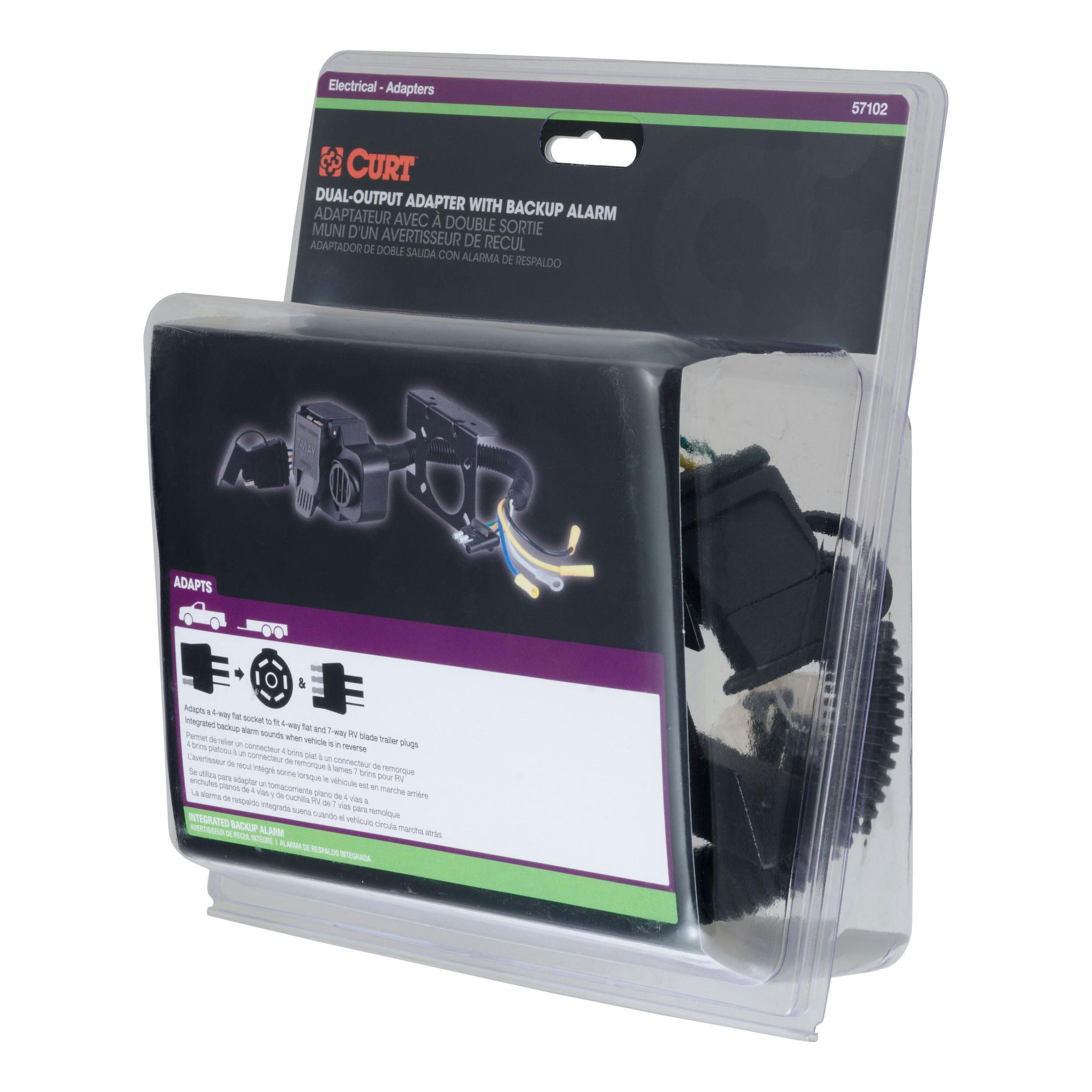 CURT Dual-Output Adapter with Backup Alarm