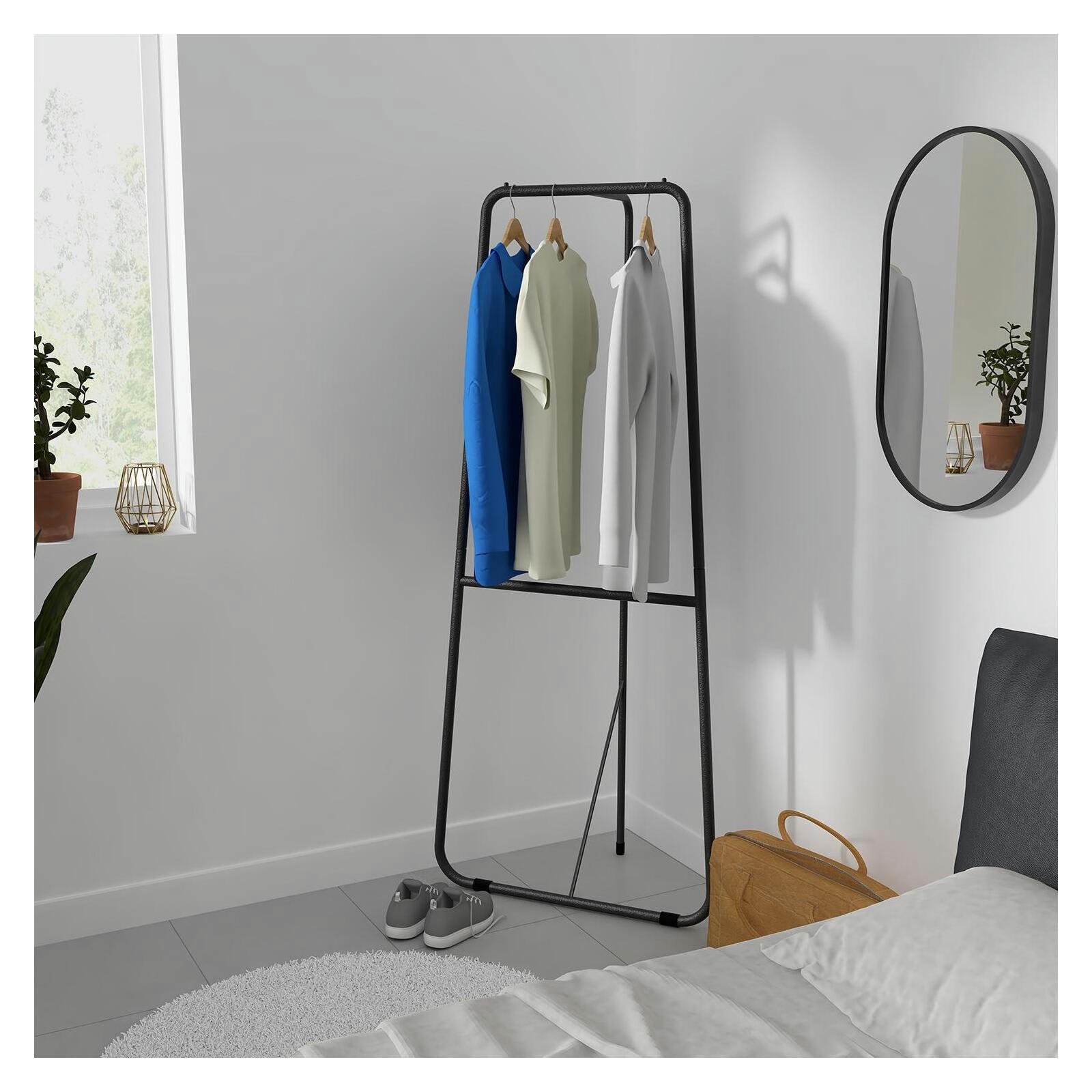 TANIA - Portant d'angle vêtements métal noir