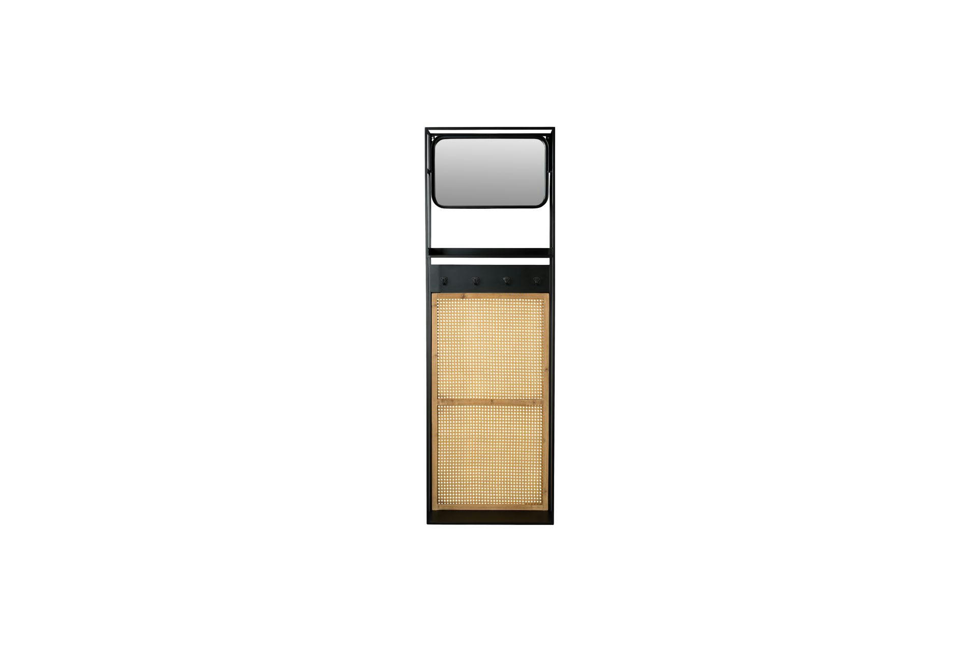 LANGRES - Miroir penderie M en rotin beige