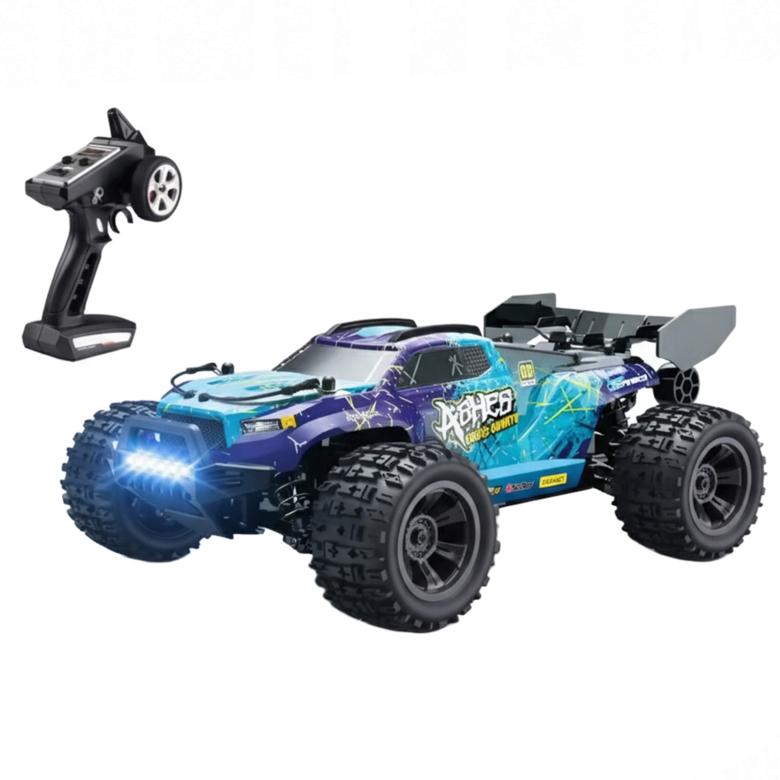 SAMOCHÓD ZDALNIE STEROWANY DUŻY 4x4 TERENOWY AUTO RC NA PILOTA 40KM/H LED
