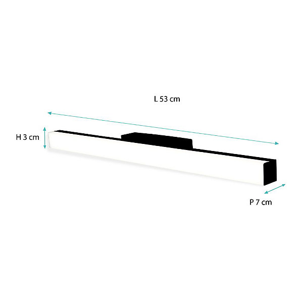 Applique de salle de bain 53 cm noire - Voltman
