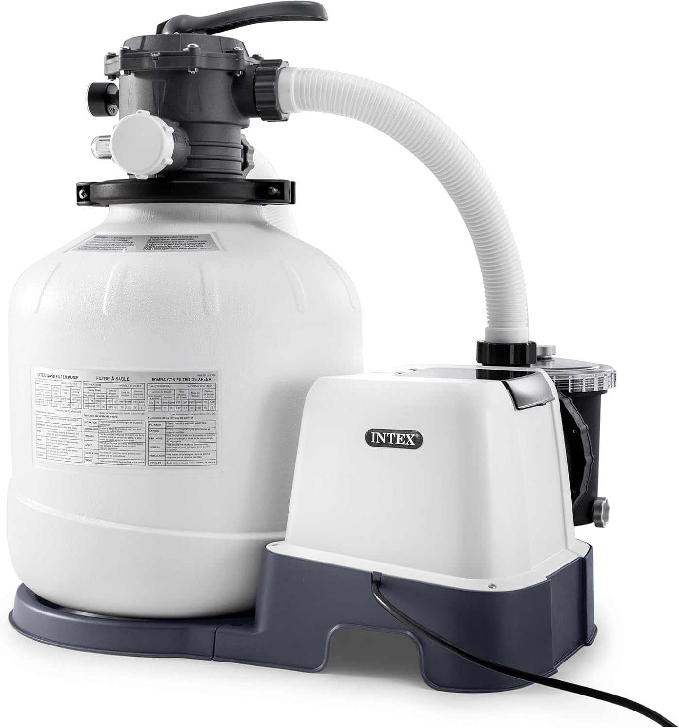 Intex Sand Filter Pump & Saltwater System for Up to 15 000 Gal Pools  Krystal Clear - Automatic Algae Control & Above-Ground Swimming Pool Cleaning