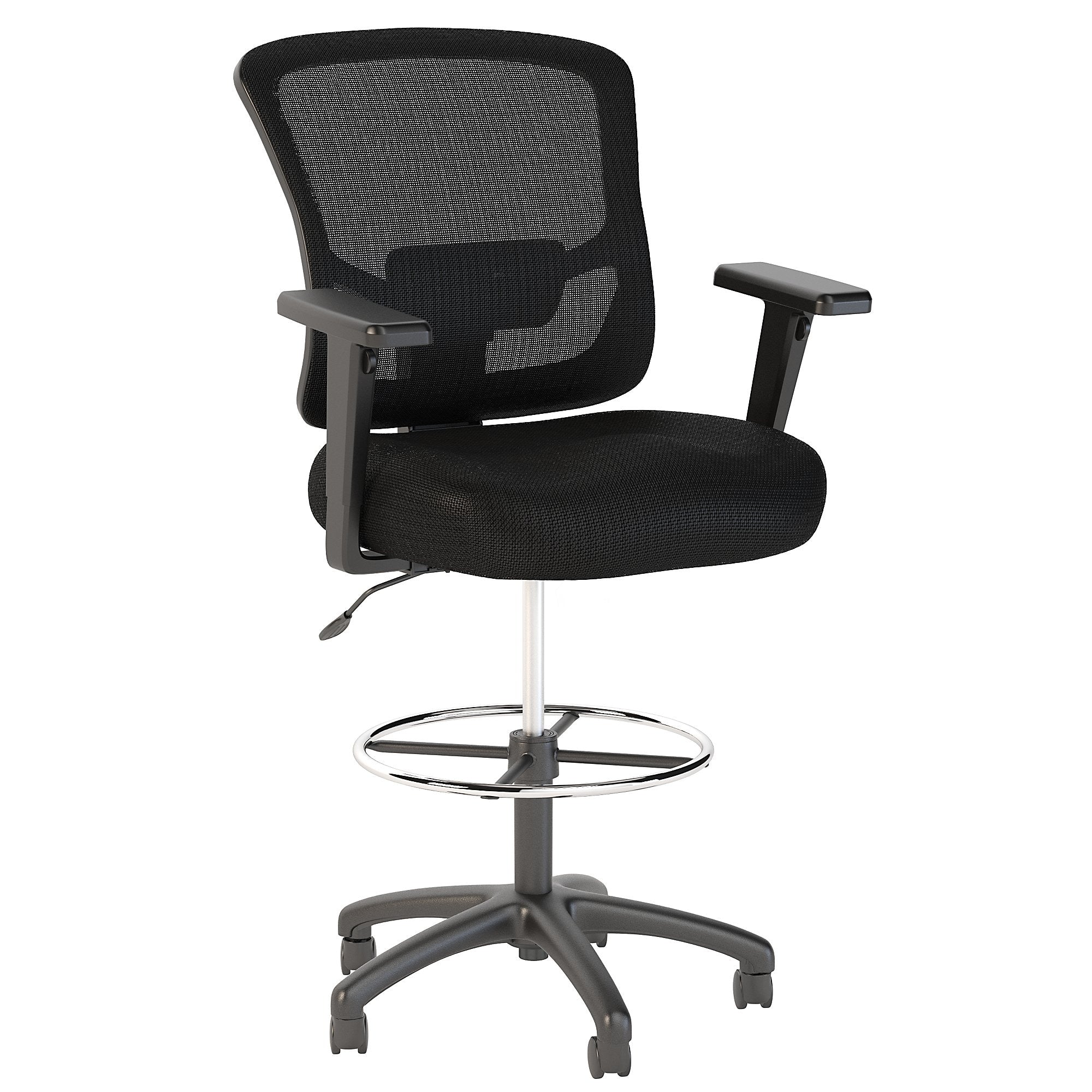 Custom Comfort Mesh Back Drafting Chair with Chrome Foot Ring