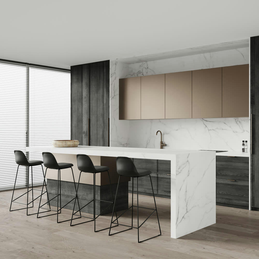 LENI - Chaise de bar noire 75 cm (lot de 2)