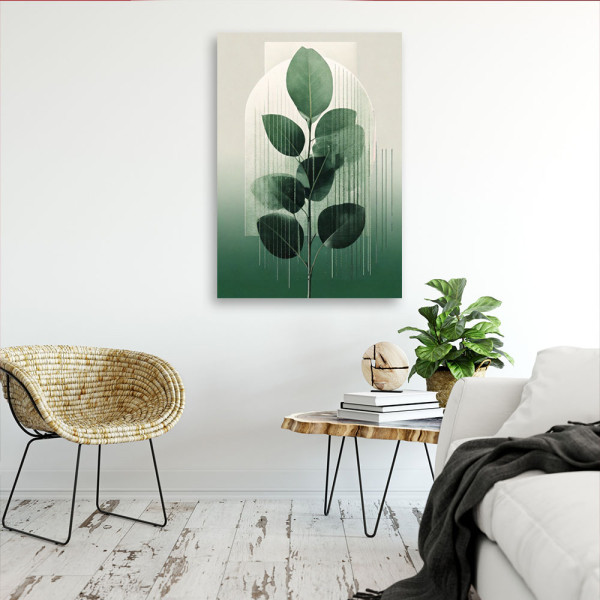 Feeby Obraz nowoczesny, Liście Minimalizm Zieleń Natura 40x60