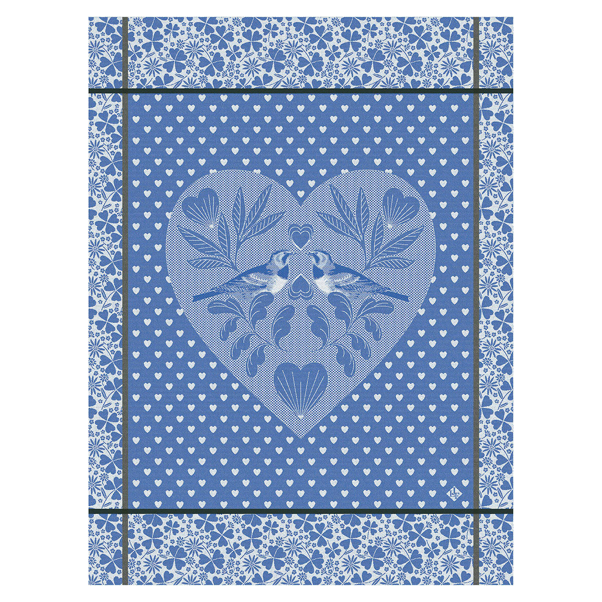 AMOUR - Torchon en coton celeste 60 x 80