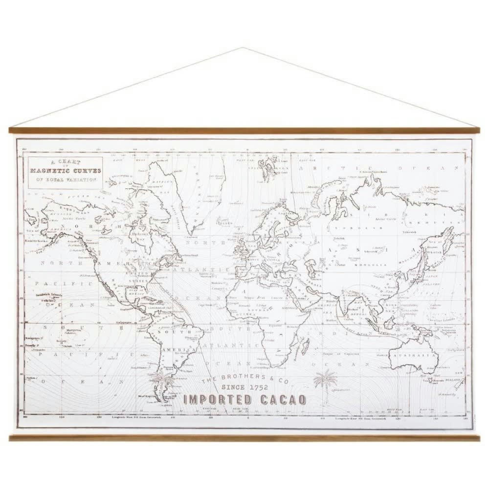 - Tableau toile carte du monde rétro 110x73 cm