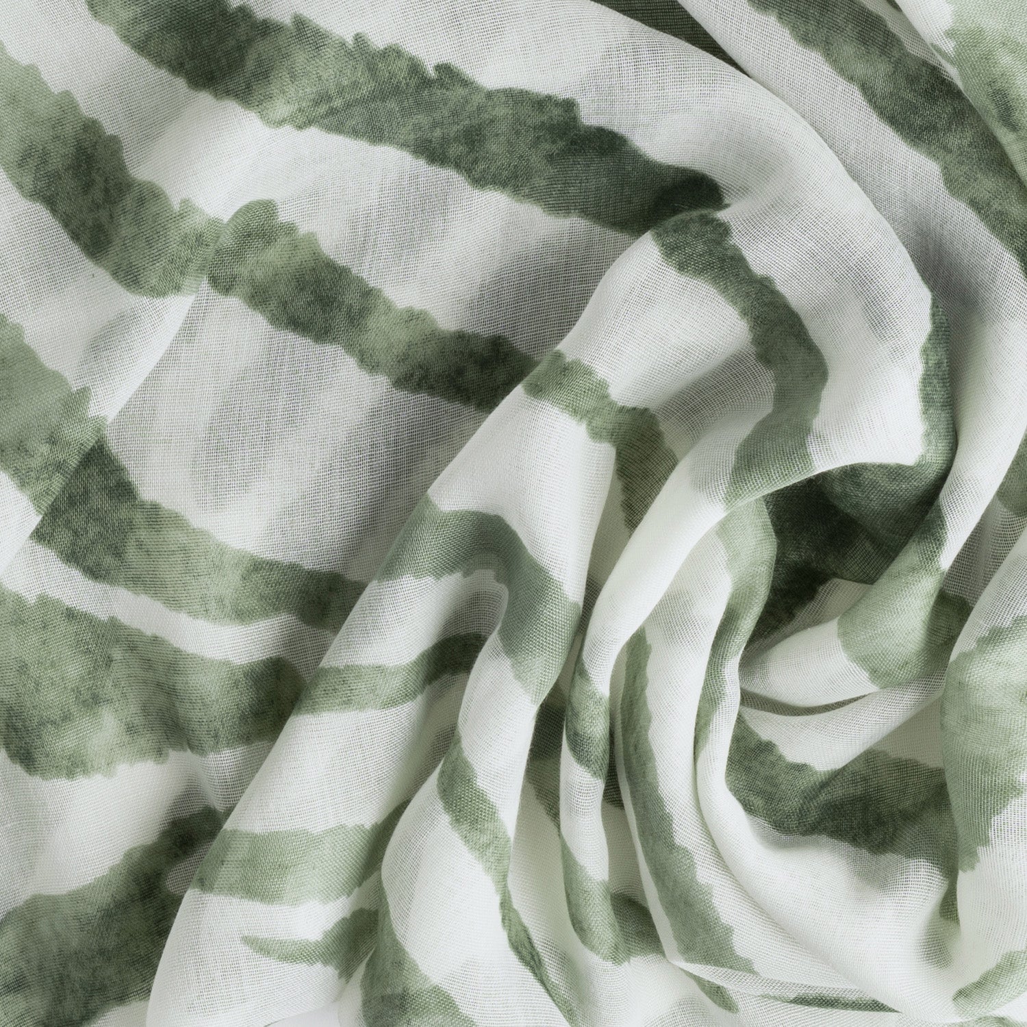 Foulard écru motif zèbre kaki